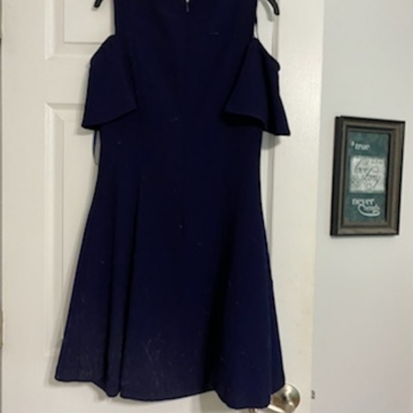 Navy Blue Cold Shoulder dress - Picture 4 of 5